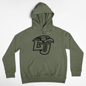 NEW Liberty Flames LU Pullover Fleece Hoodie MILITARY ARMY GREEN